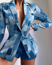 Load image into Gallery viewer, Fashion Single Button Blazer And Shorts Set