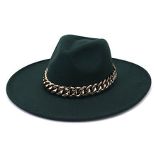 Load image into Gallery viewer, Polished Colorful Thick Chain Banded Sophisticated Unisex Fedoras