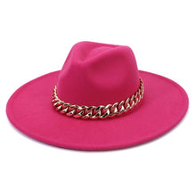 Load image into Gallery viewer, Polished Colorful Thick Chain Banded Sophisticated Unisex Fedoras