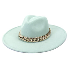 Load image into Gallery viewer, Polished Colorful Thick Chain Banded Sophisticated Unisex Fedoras