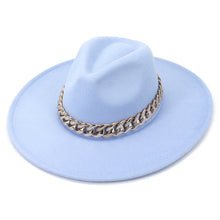 Load image into Gallery viewer, Polished Colorful Thick Chain Banded Sophisticated Unisex Fedoras