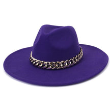 Load image into Gallery viewer, Polished Colorful Thick Chain Banded Sophisticated Unisex Fedoras