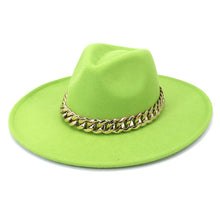 Load image into Gallery viewer, Polished Colorful Thick Chain Banded Sophisticated Unisex Fedoras