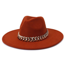 Load image into Gallery viewer, Polished Colorful Thick Chain Banded Sophisticated Unisex Fedoras