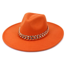 Load image into Gallery viewer, Polished Colorful Thick Chain Banded Sophisticated Unisex Fedoras