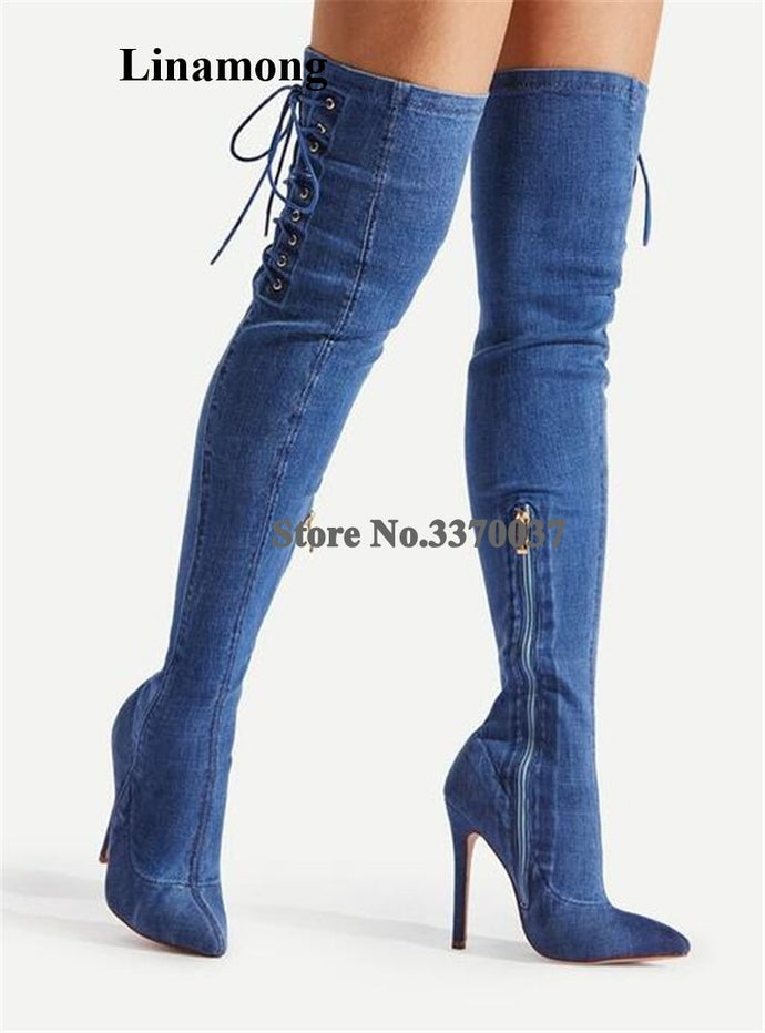 Sexy Toe Over Knee HIgh Heel Boots