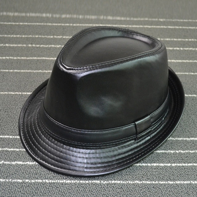 British Style Faux Leather Hat