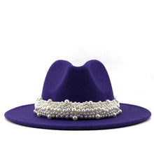 Load image into Gallery viewer, Brilliant Beaded-Band Panama Jazz Fedora
