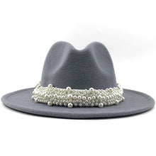 Load image into Gallery viewer, Brilliant Beaded-Band Panama Jazz Fedora
