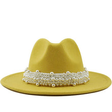 Load image into Gallery viewer, Brilliant Beaded-Band Panama Jazz Fedora
