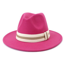 Load image into Gallery viewer, Polished Wide Brim Classic Banded Fedora
