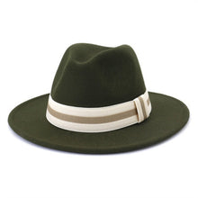 Load image into Gallery viewer, Polished Wide Brim Classic Banded Fedora
