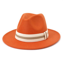 Load image into Gallery viewer, Polished Wide Brim Classic Banded Fedora
