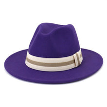 Load image into Gallery viewer, Polished Wide Brim Classic Banded Fedora
