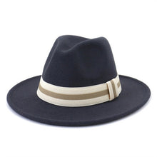 Load image into Gallery viewer, Polished Wide Brim Classic Banded Fedora
