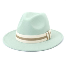 Load image into Gallery viewer, Polished Wide Brim Classic Banded Fedora
