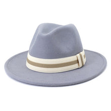 Load image into Gallery viewer, Polished Wide Brim Classic Banded Fedora
