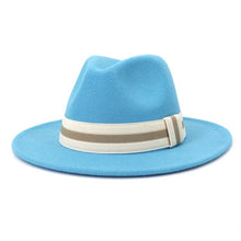 Load image into Gallery viewer, Polished Wide Brim Classic Banded Fedora
