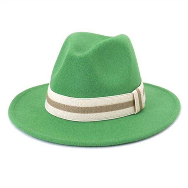 Polished Wide Brim Classic Banded Fedora