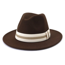 Load image into Gallery viewer, Polished Wide Brim Classic Banded Fedora

