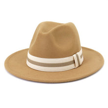 Load image into Gallery viewer, Polished Wide Brim Classic Banded Fedora
