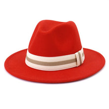 Load image into Gallery viewer, Polished Wide Brim Classic Banded Fedora
