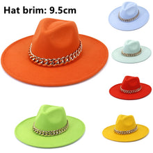 Load image into Gallery viewer, Polished Colorful Thick Chain Banded Sophisticated Unisex Fedoras
