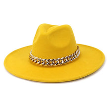 Load image into Gallery viewer, Polished Colorful Thick Chain Banded Sophisticated Unisex Fedoras
