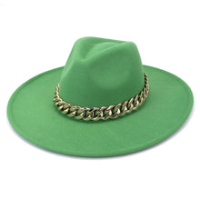 Load image into Gallery viewer, Polished Colorful Thick Chain Banded Sophisticated Unisex Fedoras
