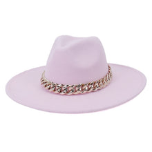 Load image into Gallery viewer, Polished Colorful Thick Chain Banded Sophisticated Unisex Fedoras
