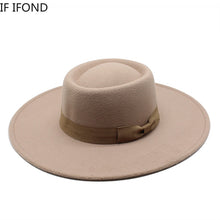 Load image into Gallery viewer, British Style Bowed Flat Top Fedora
