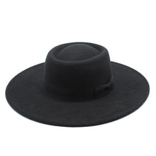 Load image into Gallery viewer, British Style Bowed Flat Top Fedora
