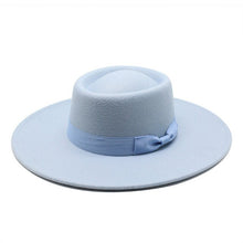 Load image into Gallery viewer, British Style Bowed Flat Top Fedora
