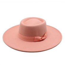 Load image into Gallery viewer, British Style Bowed Flat Top Fedora
