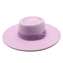 Load image into Gallery viewer, British Style Bowed Flat Top Fedora

