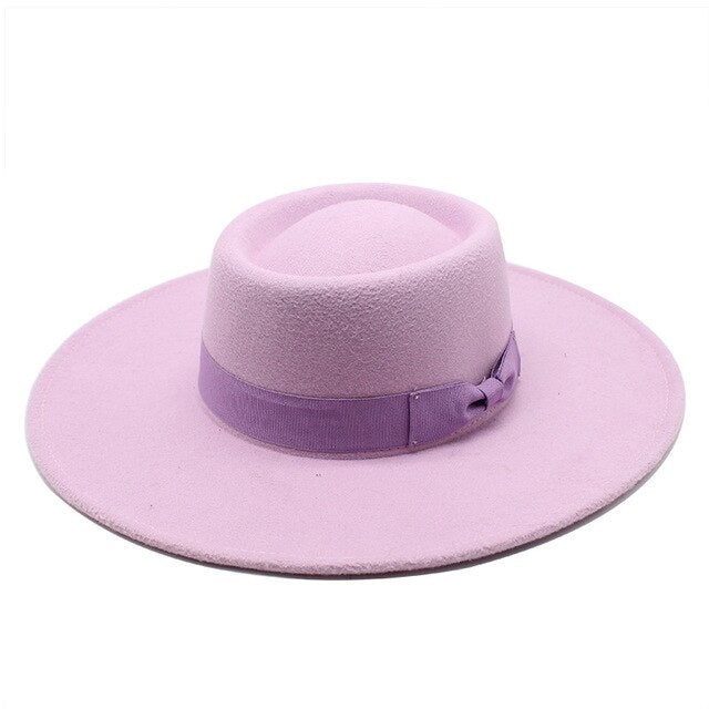 British Style Bowed Flat Top Fedora