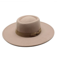 Load image into Gallery viewer, British Style Bowed Flat Top Fedora
