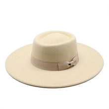Load image into Gallery viewer, British Style Bowed Flat Top Fedora
